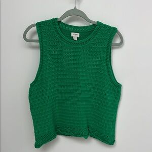 J. Crew Vibrant Green Crochet Tank Top